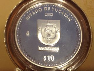 2003 Mexico $10 States Serie 1 Yucatan.  999 Silver Coin 1 Oz Proof photo