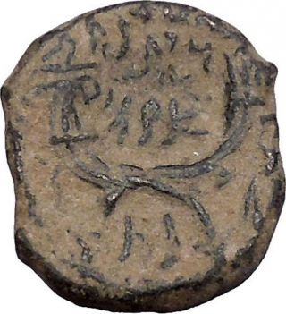 Aretas Iv & Shaquilat Arab Kingdom Of Nabataea Petra Ancient Greek Coin I47377 photo