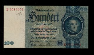 Germany 100 Reichsmark 1935 Pick 183b Xf Banknote. photo