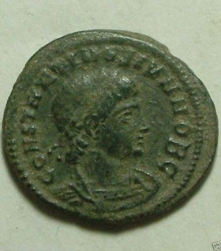 Constantius Ii As Caesar Rare Ancient Roman Christian Coin/soldiers photo
