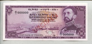 Ethiopia 10 Ethiopian Dollars P - 20 Specimen Purple Color Trial Unc photo