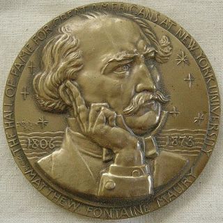 Matthew F Maury Hall Of Fame For Great Americans Medal,  1974 By Donald De Lue photo