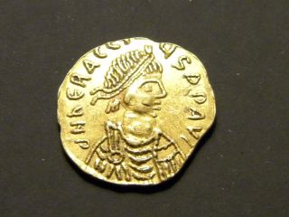 Byzantine Gold Coin / Heraclius I (610 - 641 A.  D. ) Av Tremissis / Rare photo