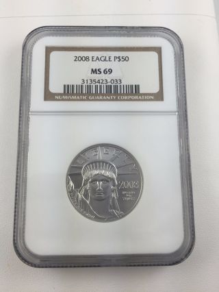 2008 1/2 Oz $50 Platinum American Eagle Ngc Ms 69 photo