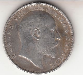 1903 One Rupee King Edward Vii Solid Silver (91.  7) Coin photo