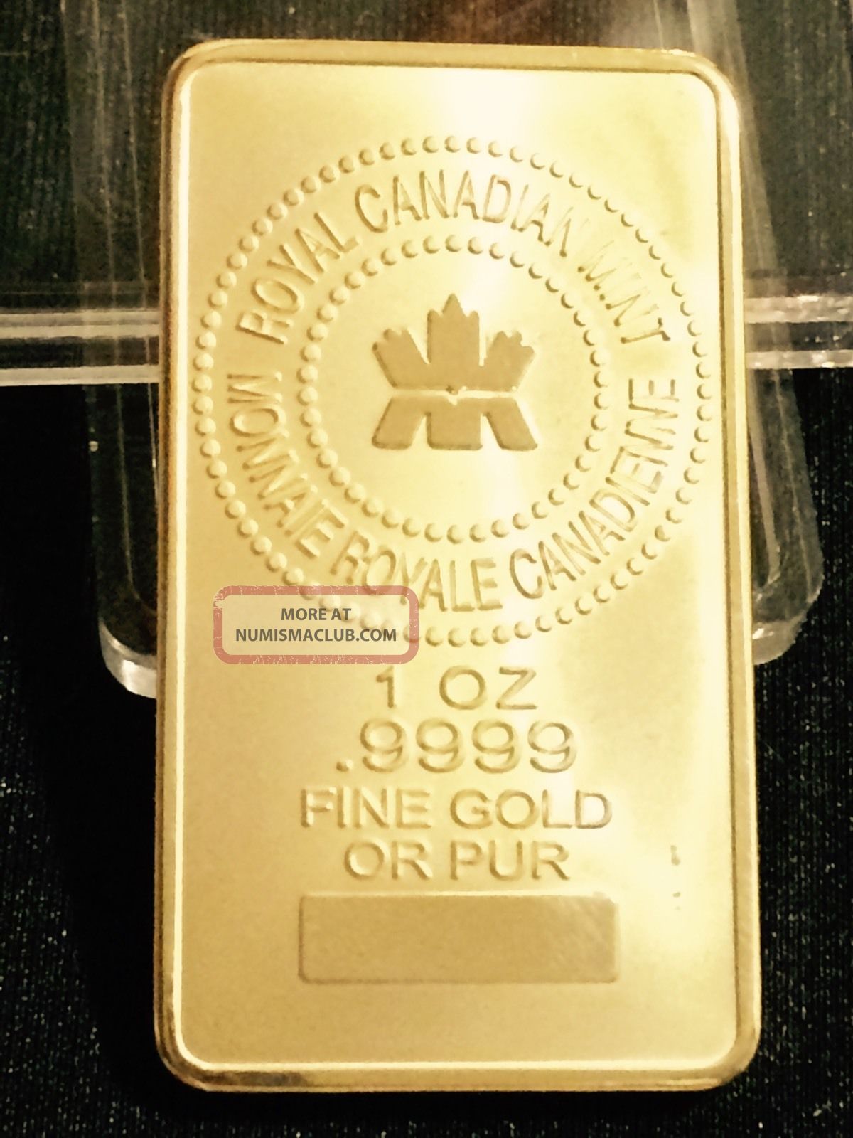 1 Troy Oz Gold Bar Royal Canadian Rcm Gold Bar 9999 Ounce 1oz Maple
