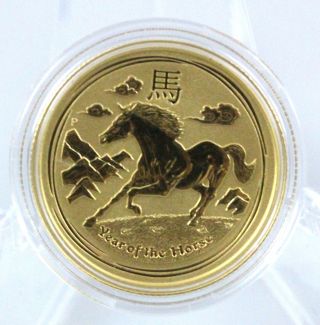2014 Australia $25 Year Of The Horse 1/4 Oz.  9999 Gold Coin photo