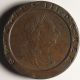 1797 Britannia George Iii Penny Copper Very Fine 1 1/2 