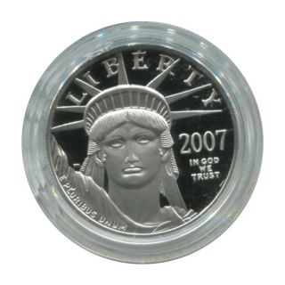 2007 W 1 Oz,  $100 Platinum Eagle,  Statue Of Liberty - Proof photo