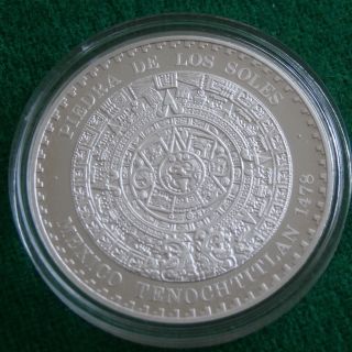 1993 Mexico Aztec Calendar 1 Oz Silver Proof Medal photo