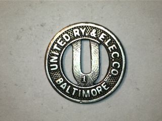 United Ry & Elec Co Baltimore 1 (maryland) Token Md60am photo