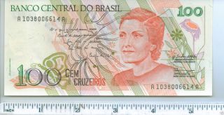 Cyber Deal Brazil P - 228 100 Cruzeiros Year 1990 Unc Banknote photo