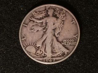 1942 - S Walking Liberty Half Dollar 50c 90.  90 Silver Bullion Rare Us Coin Fifty photo