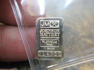 Jm Johnson Matthey 1 Gram Platinum Bar photo