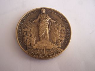 Seventh Day Adventist Church Remember Sabbath Day Medallic Art Co Bronze Medal photo