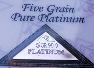 Acb Platinum Pyramid With 5grain Bullion Minted Bar 99.  9 Pt Pure photo
