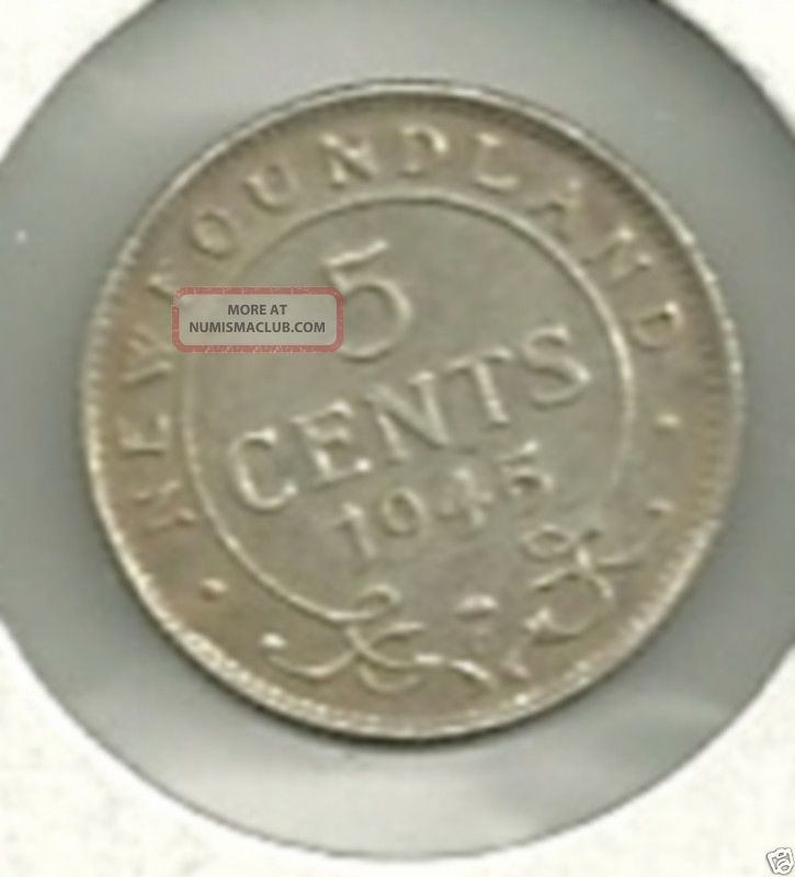 1945 C Nl 80 Silver 5 Cent Very Low Mintage 203,  828 Ef Coins: Canada photo