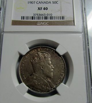 Canada 1907 50 Cents Graded Ngc Ef 40 Coin photo