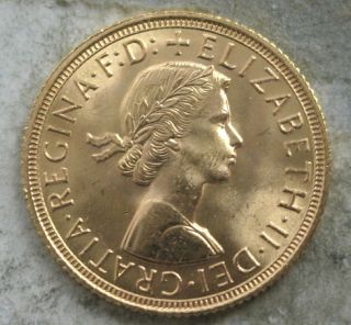 1962 Great Britain Gold Sovereign.  Gem Bu photo