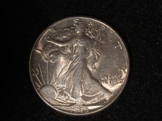 1945 - P Walking Liberty Half Dollar 50c 90.  90 Silver Bullion Rare Us Coin Fifty photo