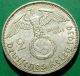 Third Reich Silver Coin 2 Reichsmark 1939 A.  625 Silver Germany photo 1