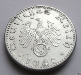 German 3rd Reich 1940 A - 50 Reichspfennig Wwii Coin Swastika photo