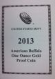 2013 - W American Buffalo 1 Oz Gold Proof Coin - $50 Gold photo 3
