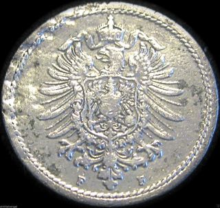 Germany - German Empire - German 1888e 5 Pfennig Coin - Rare Coin photo