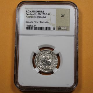 238 - 244 Ad Gordian Iii Ar Double Denarius Ngc Xf - Roman Empire Silver (42 - 051) - photo