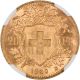 1930 - B Switzerland Gold 20 Francs - Ngc Ms65 Gold photo 3