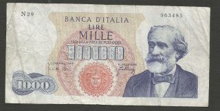 Italy 1000 Lire 1965 G.  Verdi photo