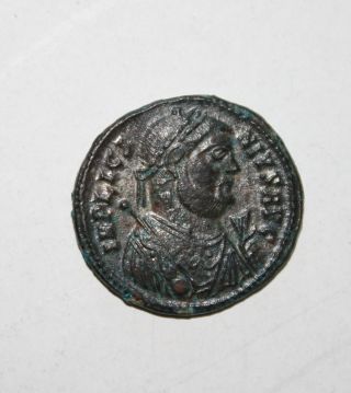 Licinius I Silvered Ae3 Follis.  Ad 318 - 320.  Imp Lici - Nivs Avg,  Laureate Bust photo
