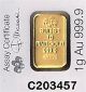 1 Gram Pamp Suisse Gold Bar In Assay .  999 Gold Gold photo 1