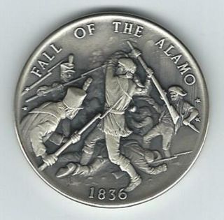 Fall Of The Alamo 1836 The Danbury Sterling Silver Medal photo