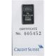 Credit Suisse 2 Gram.  9995 Pure Platinum Liberty Bullion Bar Assay Fast Secure Platinum photo 1