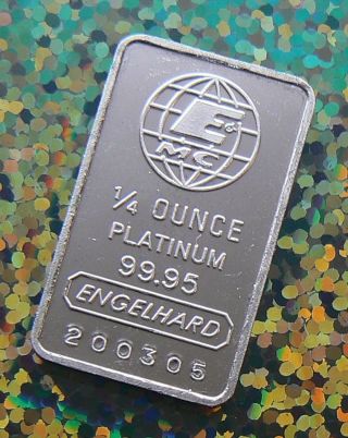 Engelhard 1/4 Oz Platinum Bar Ingot Pure.  9995 Bar 200305 photo