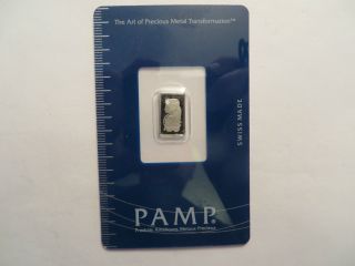 1 Gram Platinum Bar,  Pamp Suisse,  Carded photo