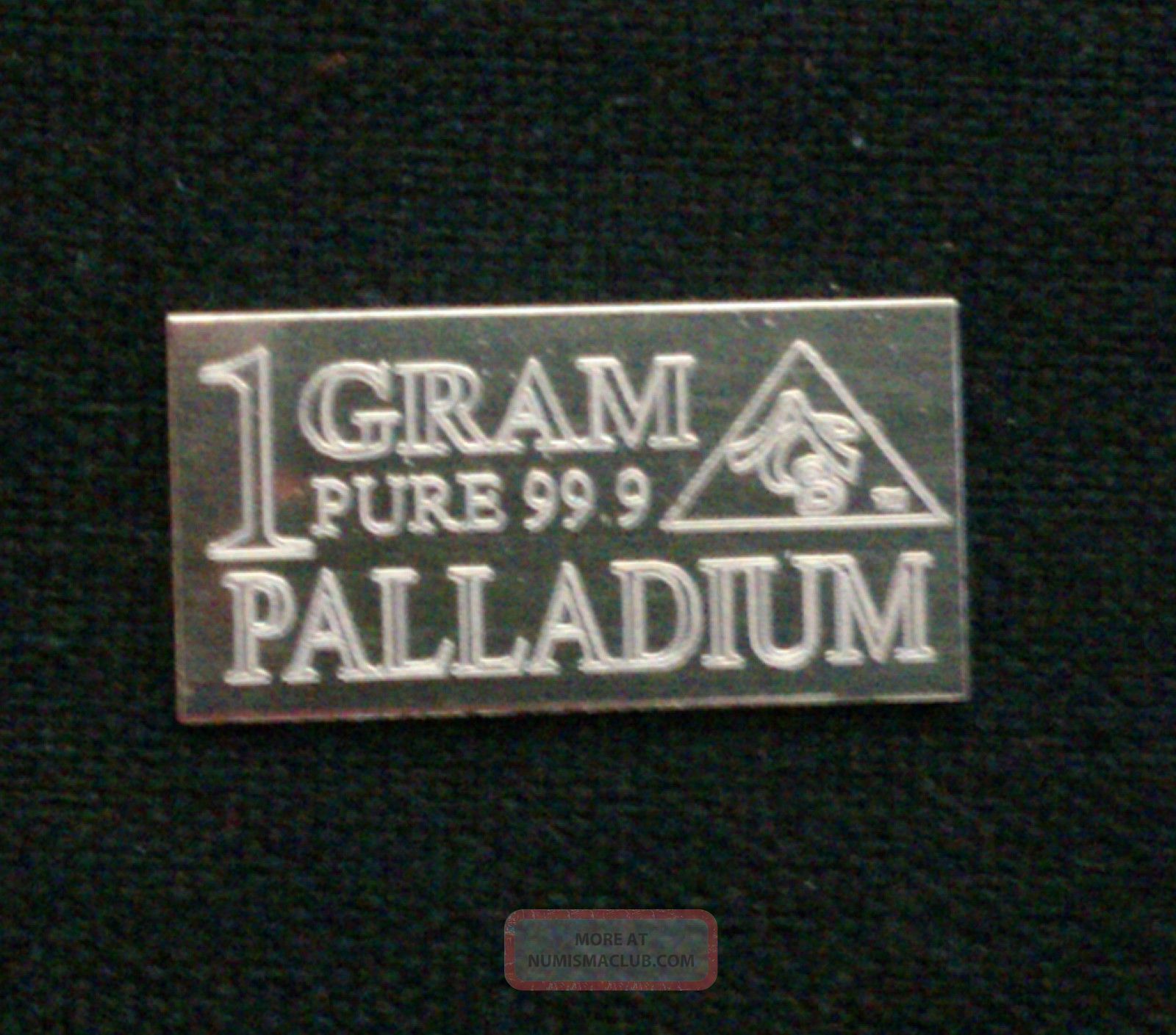 Acb Palladium (1) Gram Pd Precious Metal Solid Bullion Minted Bar 99.  9 Fine Bullion photo