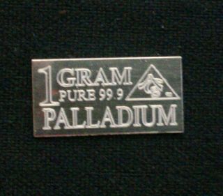 Acb Palladium (1) Gram Pd Precious Metal Solid Bullion Minted Bar 99.  9 Fine photo