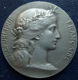 Silver / Pretty French Solid Silver Medal By Daniel - Dupuis & H.  Dubois photo