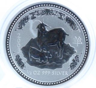 2003 Australia 50c Year Of The Goat Lunar Series Silver ½ Oz Coin, photo