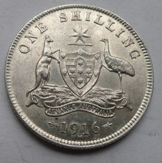 Australia George V Shilling 1916 Xf Diamonds And Pearls Clear photo