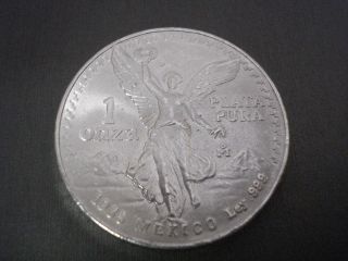 1985 1 Oz.  999 Silver Mexico Libertad Coin photo