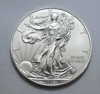 2009 American Silver Eagle Dollar 1 Oz Fine Silver Uncirculated, photo