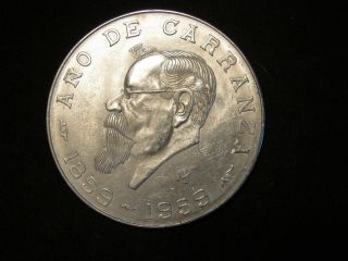 1959 Mexico Silver Cinco Peso (5 Peso) Coin (carranza) (uncirculated). photo