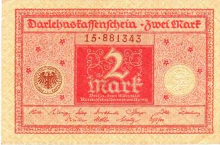 Xxx - Rare German 2 Mark Banknote Darlehnskassenschein From 1920 photo