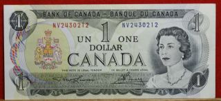 Uncirculated 1973 Canada 1 Dollar Crisp Note S/h photo