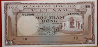 Uncirculated 1966 South Vietnam 100 Dong P - 18a Crisp Note S/h photo