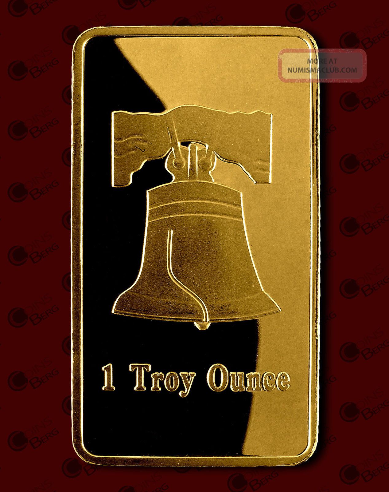 Bells,  1 Troy Ounce,  1 Oz,  Gold Plated Bar,  Clad,  Commemorative Coins: World photo