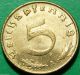German Brass Coin 5 Reichspfennig 1937 A Germany photo 1